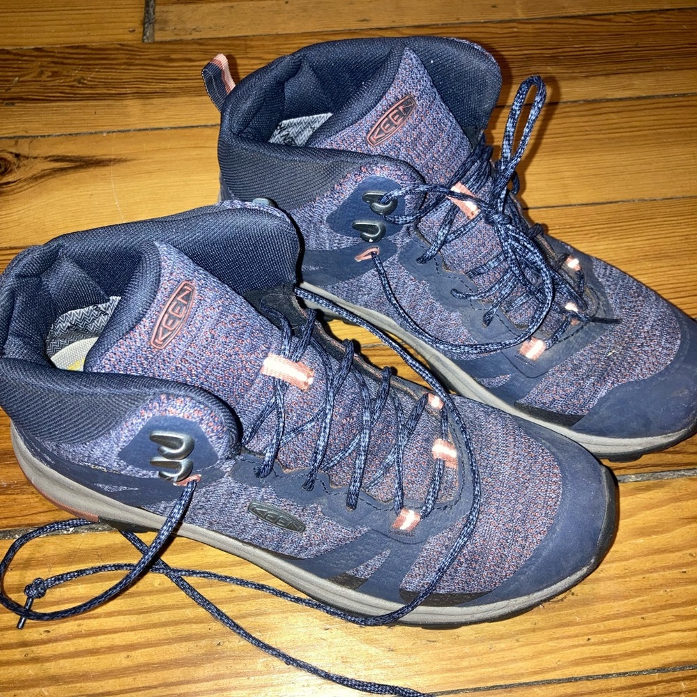 Keen Navy and Coral Outdoor Boots